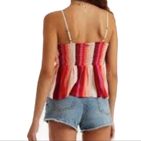 NWT Billabong Red/Pink Striped Hug and Kisses Cami - Picture 2 of 10